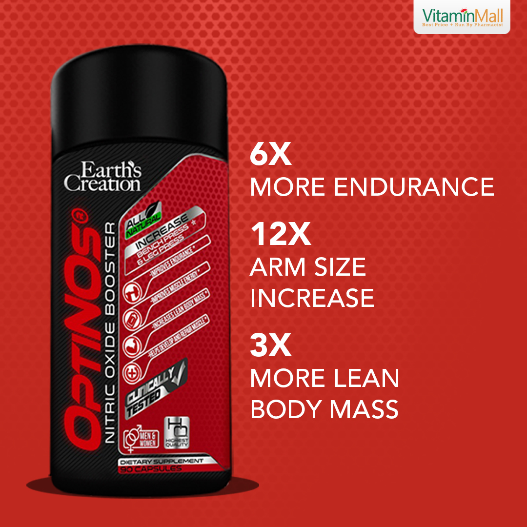 OptiNOs Nitric Oxide Booster Muscle Builder, Energy Booster VitaminMall